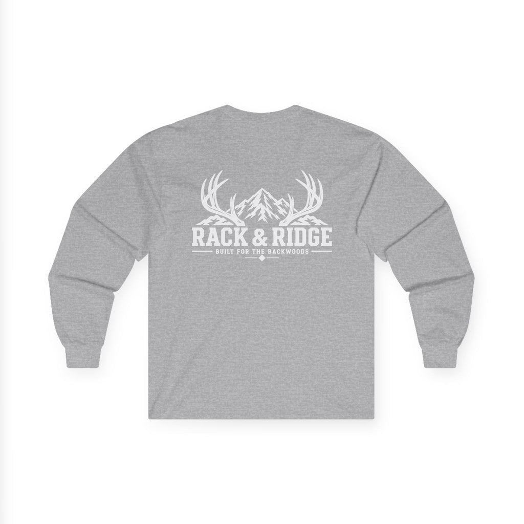 Rack & Ridge Deer Antler Long Sleeve Tee — Outdoor Hunting Crew Shirt