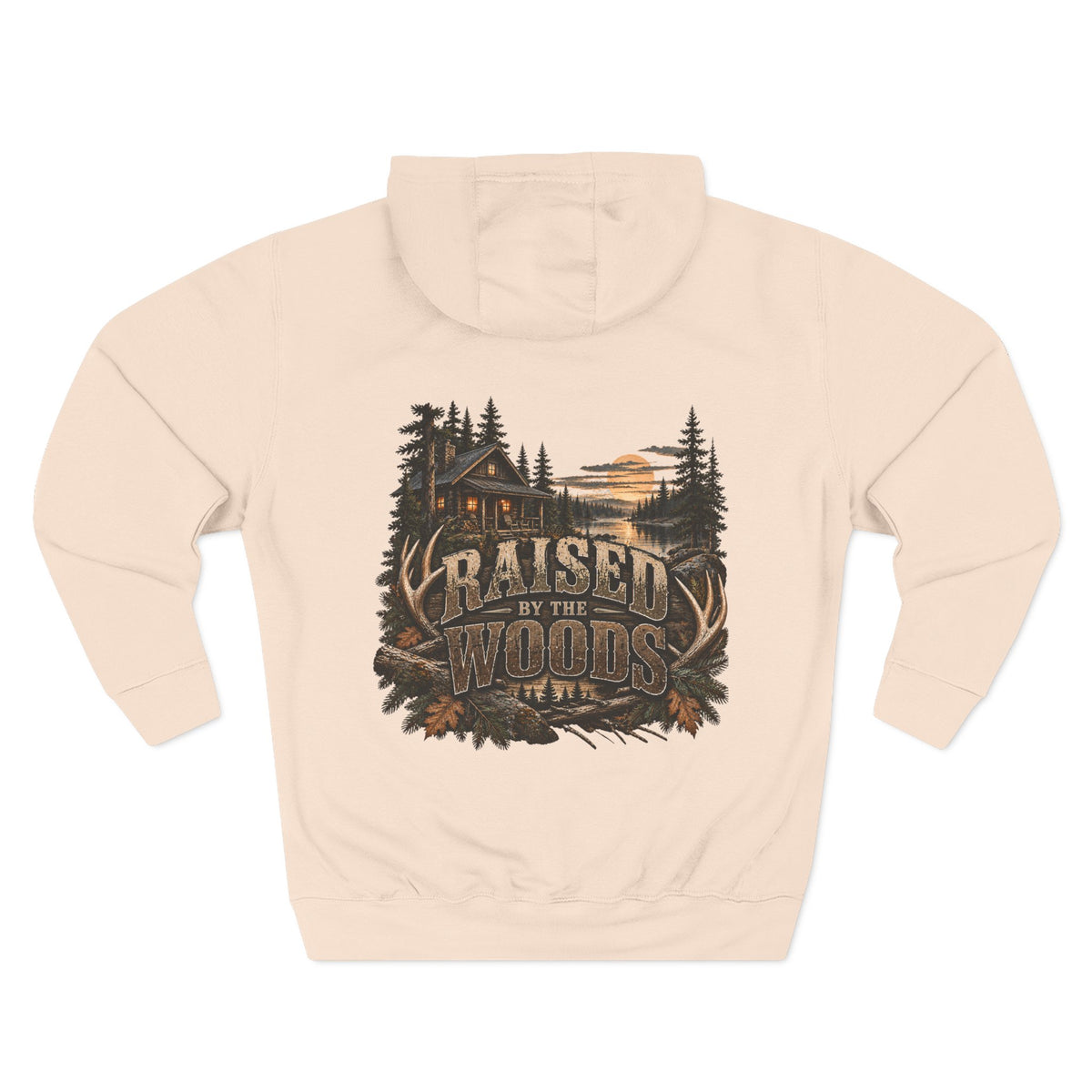 Raised by the Woods Hoodie — Rustic Cabin Nature Sweatshirt