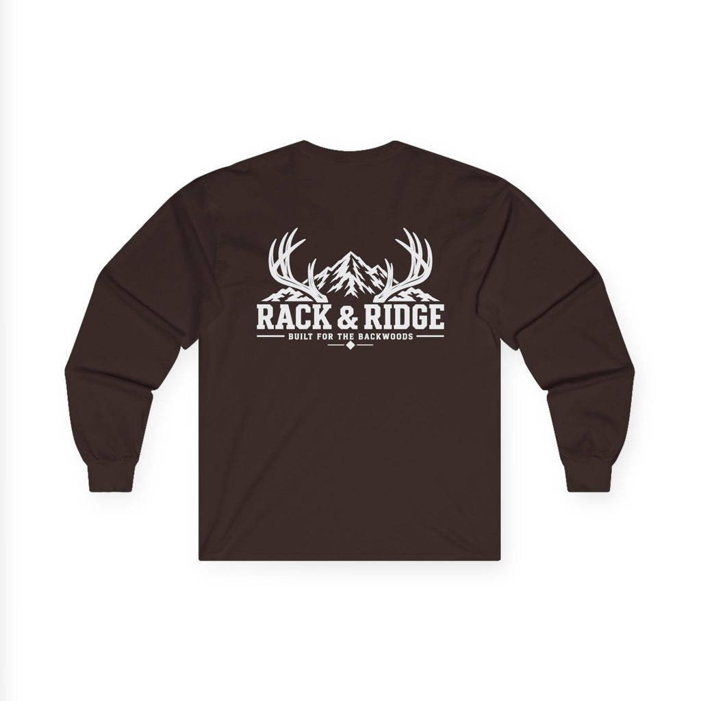 Rack & Ridge Deer Antler Long Sleeve Tee — Outdoor Hunting Crew Shirt