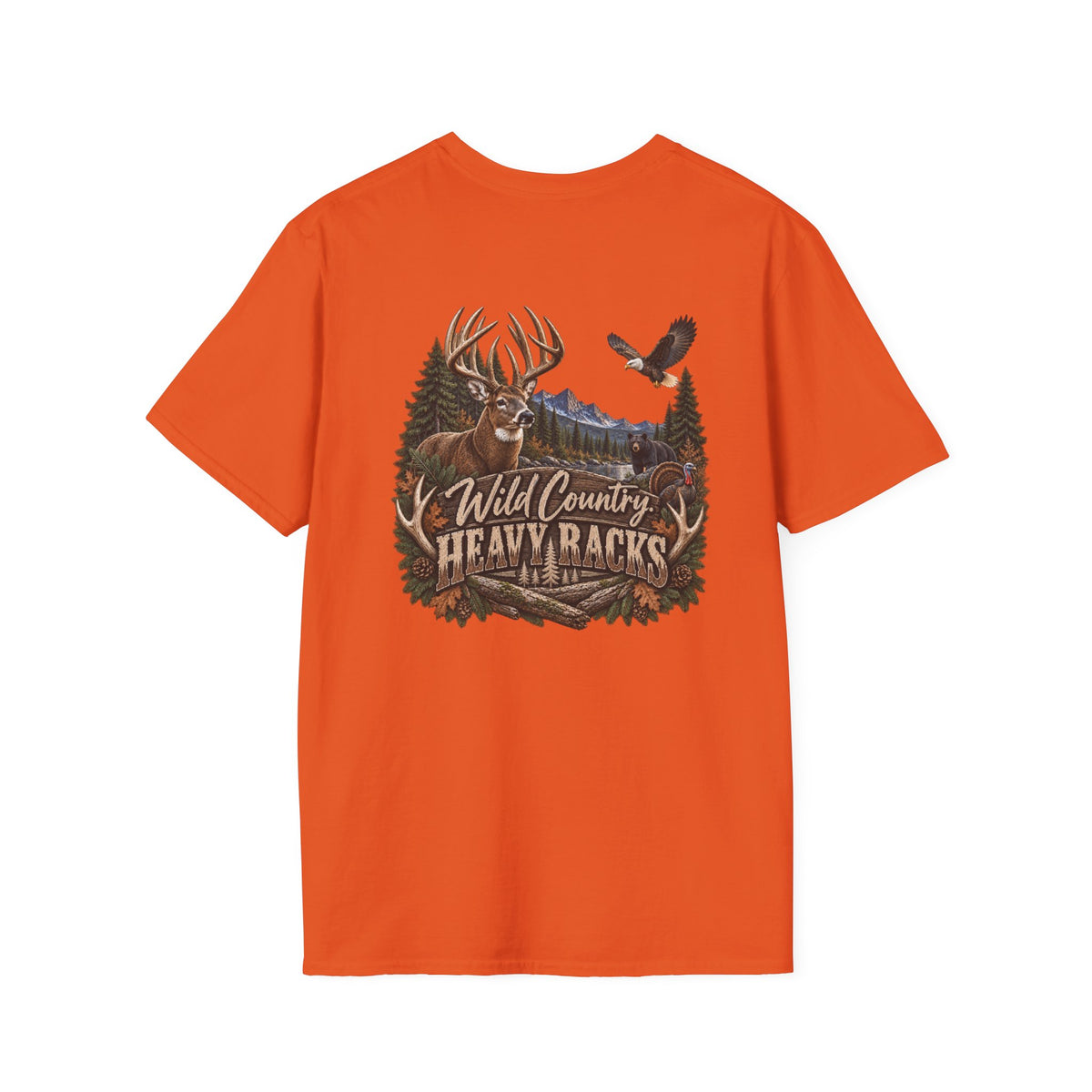 Rack & Ridge Antler Logo T‑Shirt — Outdoor Hunting Graphic Tee