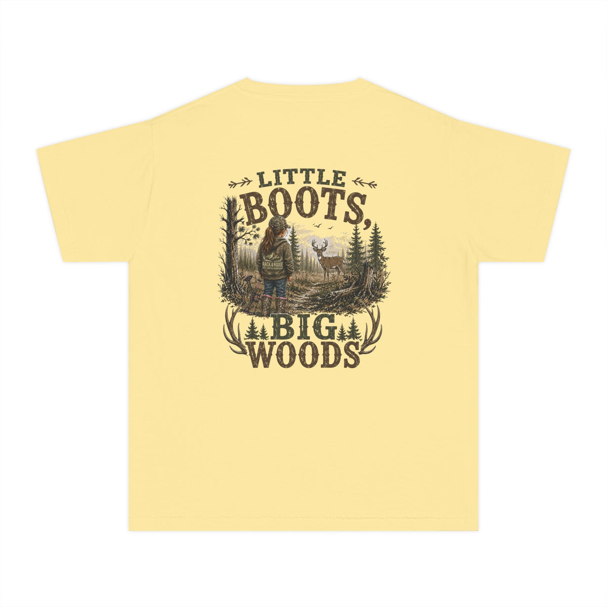 RACK & RIDGE Little Boots, Big Woods Youth Girls' Woodland T-Shirt