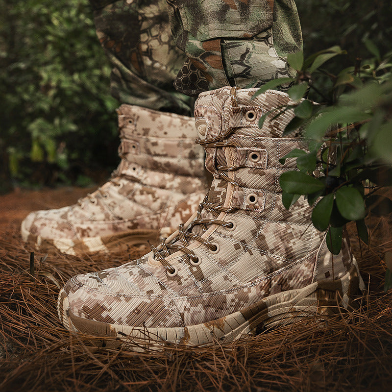 Men's Camo High-Top Hiking Boots – Outdoor Training & Hunting Boots