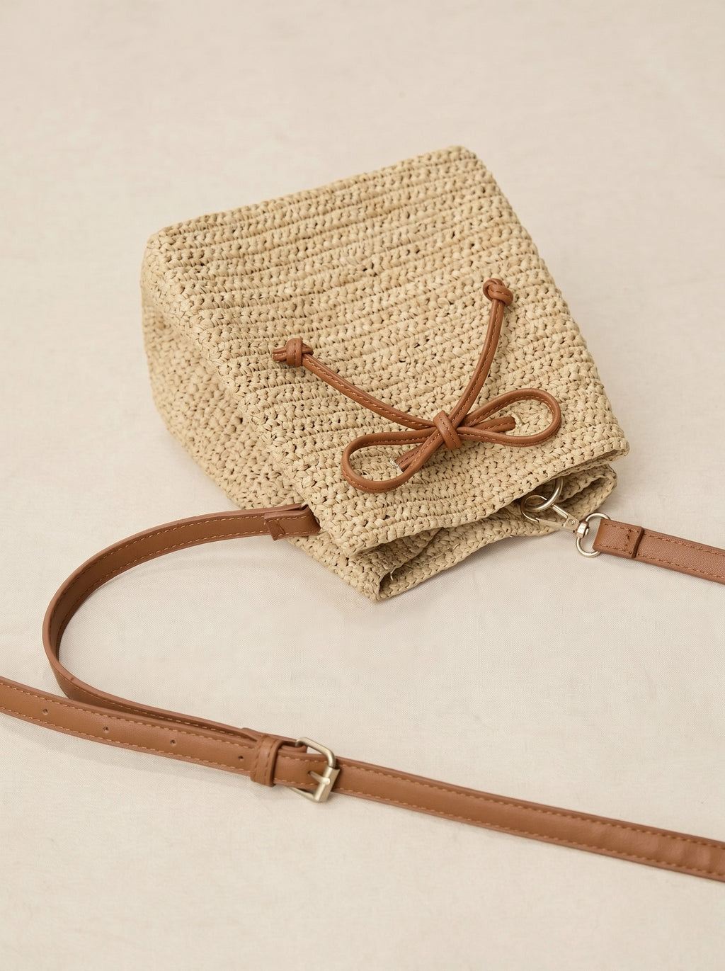 Handwoven Raffia Drawstring Bag