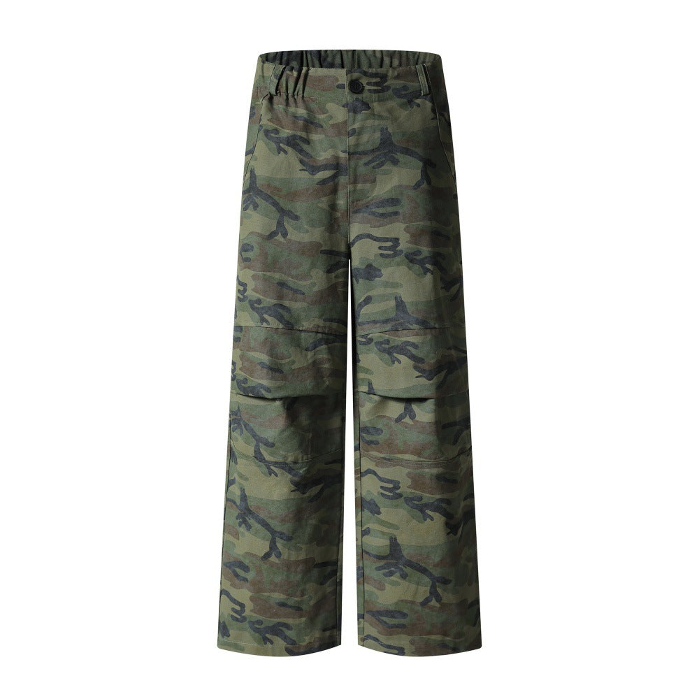 Men's Camouflage Cargo Pants – Loose Fit Cotton Camo Trousers