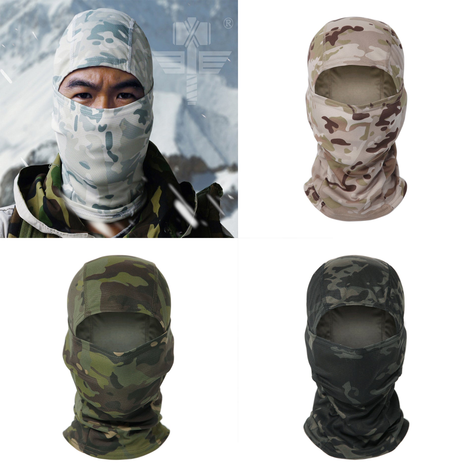 Outdoor Camouflage Headgear Riding Sunscreen Mask Climbing Hiking Fast Dry Sweat Wicking Military Fan Tactical Headgear