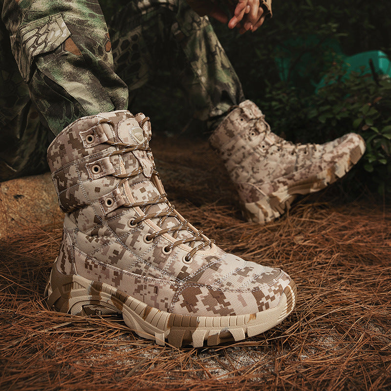 Men's Camo High-Top Hiking Boots – Outdoor Training & Hunting Boots