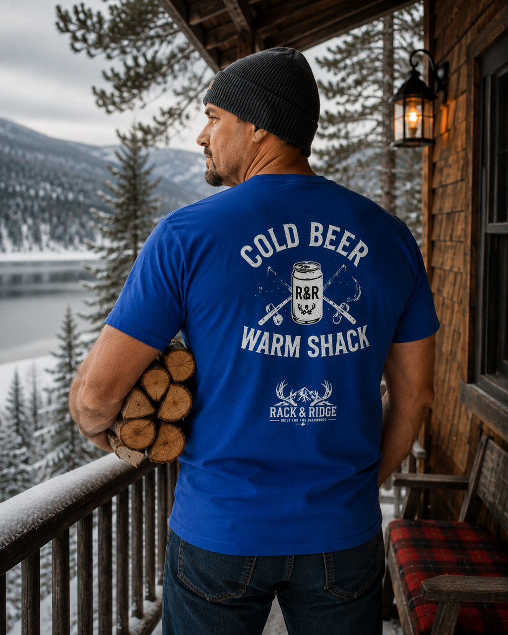 Cold Beer. Warm Shack.| Rack & Ridge T-Shirt