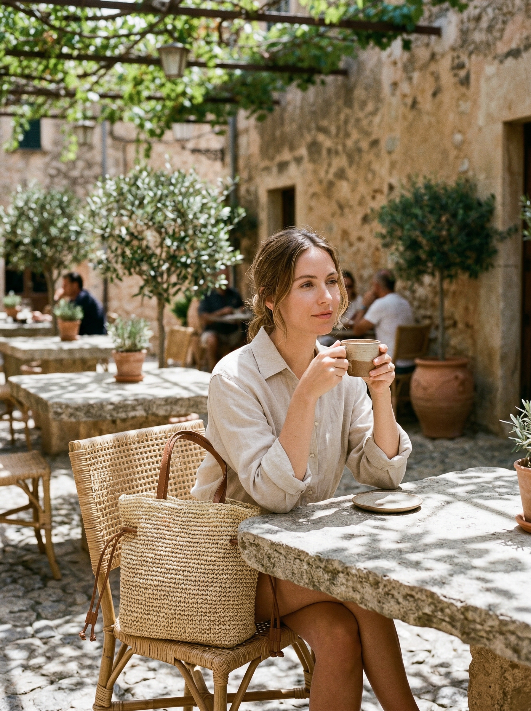 Artisanal Hand-Crocheted Straw Bucket Bag
