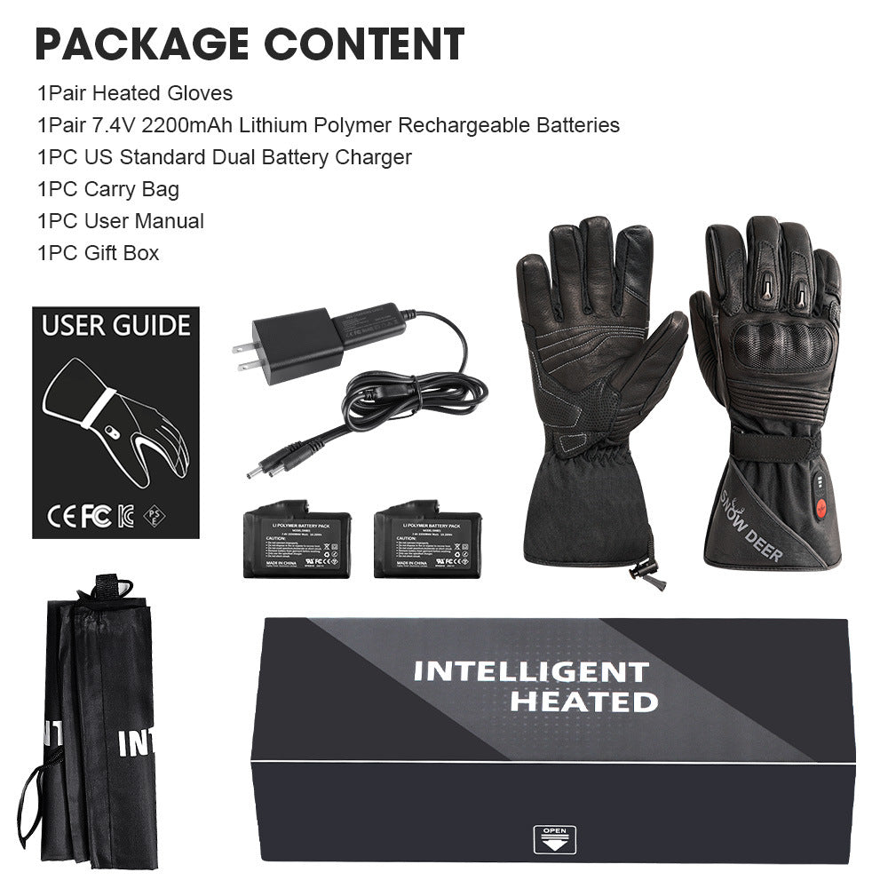 Charging and heating gloves for winter motorcycles electric bikes riding electric heating new intelligent heating gloves