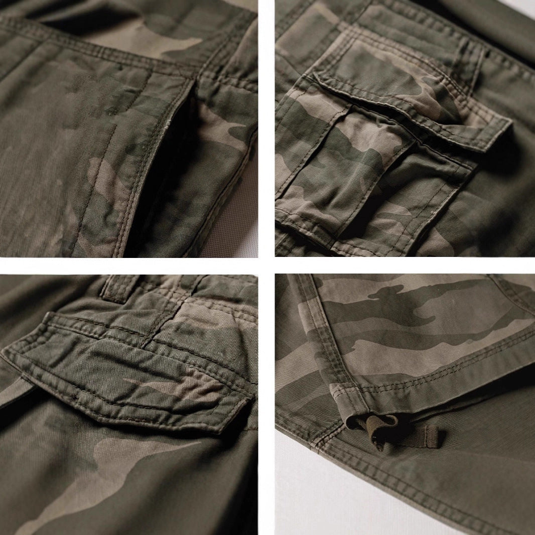 Camo Cargo Pants – Straight Leg Multi-Pocket Outdoor Trousers