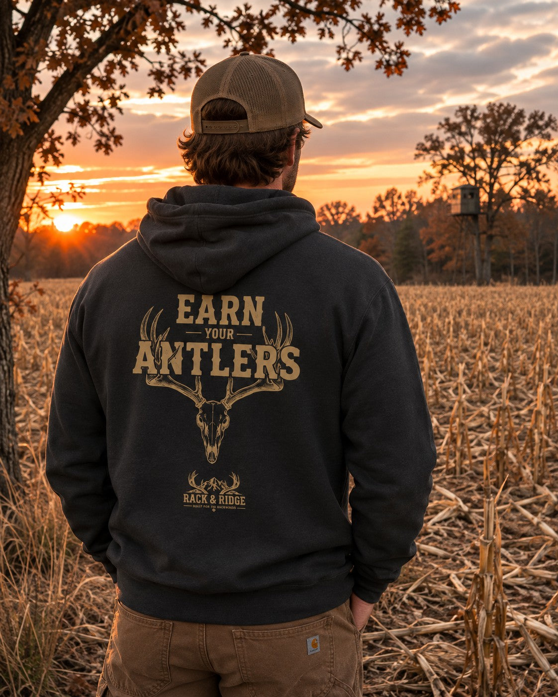 "Earn Your Antlers" Hoodie | Rack & Ridge