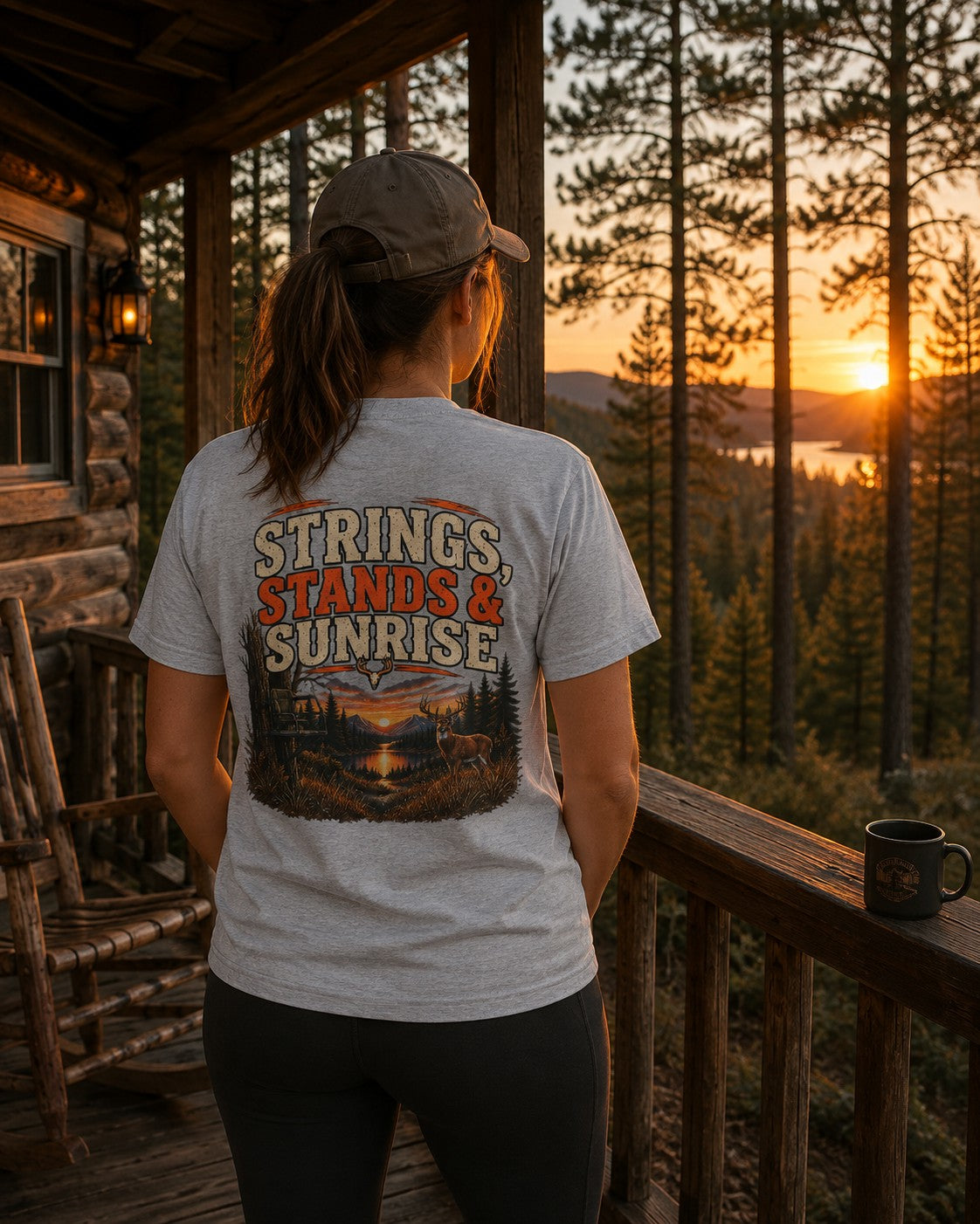 RACK & RIDGE Strings, Stands & Sunrise Adult Unisex T-Shirt