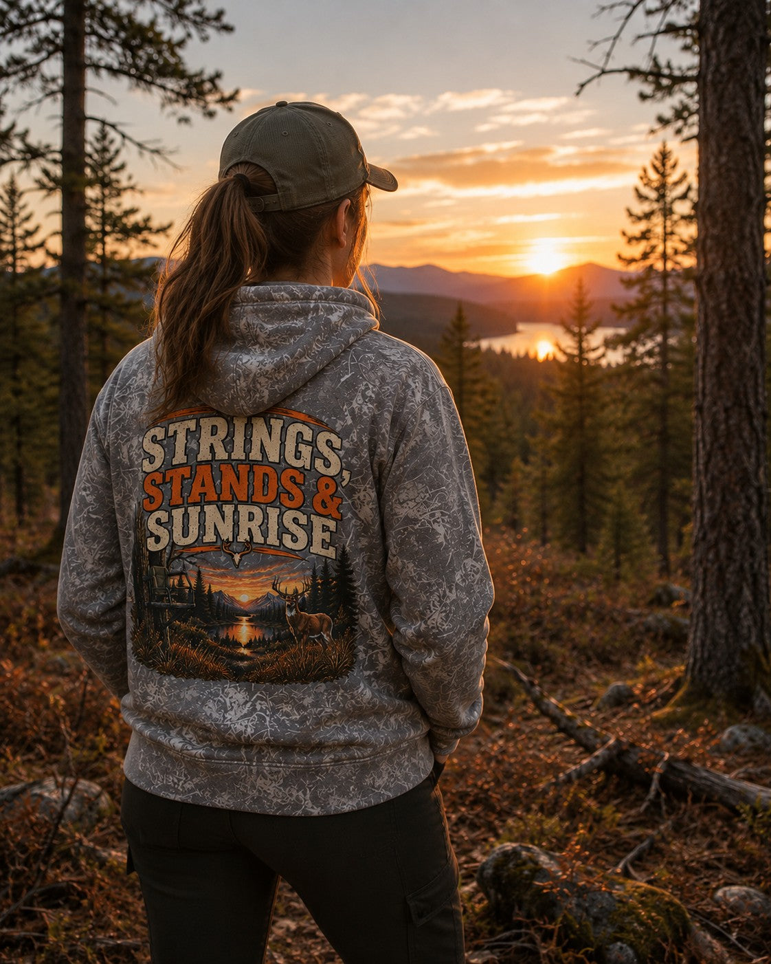 RACK & RIDGE Strings, Stands & Sunrise Adult Unisex Hoodie