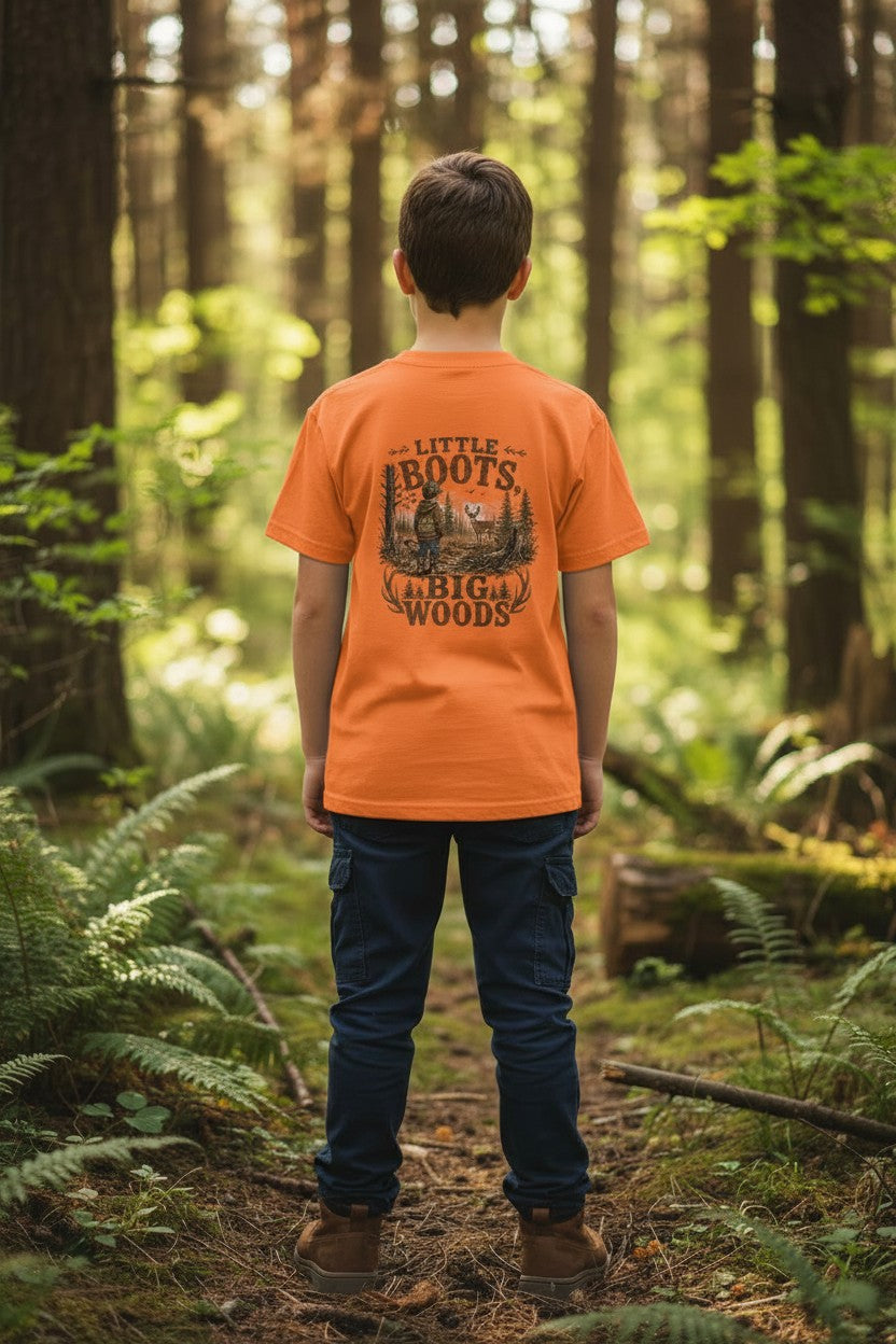 RACK & RIDGE Little Boots, Big Woods Youth Boys' Woodland T-Shirt